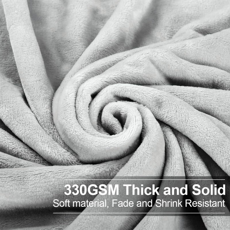 EASELAND Soft King Size Blanket All Season Warm Microplush Lightweight Thermal Fleece Blankets for Couch Bed Sofa,90x108 Inches,Silver Gray - Image 3